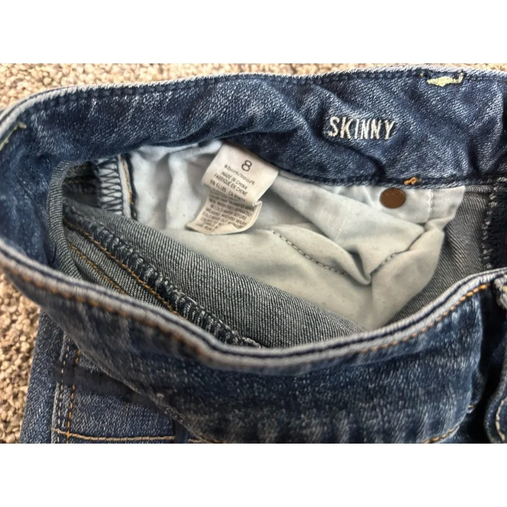 American Eagle Size 8 Skinny Blue Jean Shorts (A132) - Picture 3 of 4